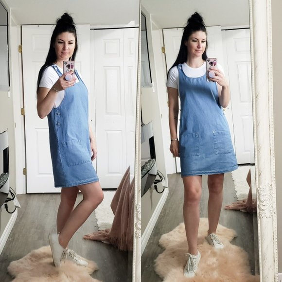 Mariposa Dresses & Skirts - M Collection Vintage Denim Jean Jumper Dress Sz S